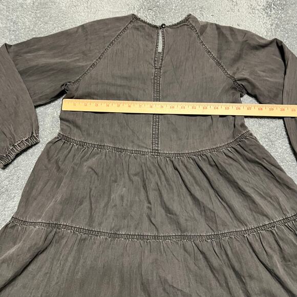 Madewell Dress Womens XS Raglan Mini Dress Denim Gray Long Sleeve - Picture 4 of 8